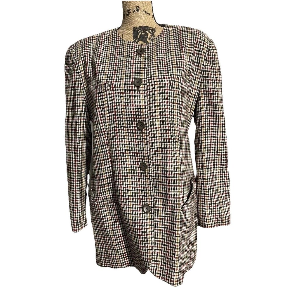 Peabody House Vintage Ladies 2 Piece Plaid Suit Blazer Skirt Size 11/12
